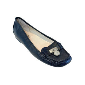 MICHAEL Michael Kors Hamilton Moccasins Loafer Flats Leather Black Women Size 8M